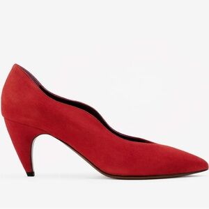 New Labucq Sophia Pump Heels in red suede